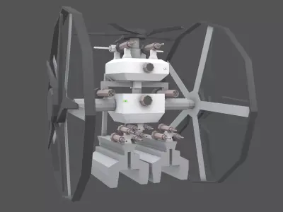 Cartoon Weapon Drone Robot V2 001 Low-poly 3D model