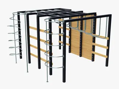 Outdoor playground mountain stairs set 3D model