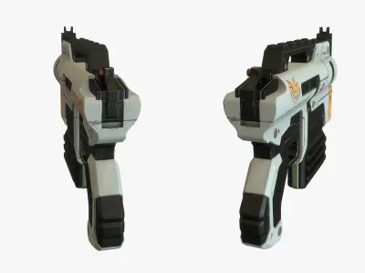 Sci Fi Gun Low-poly 3D model 9