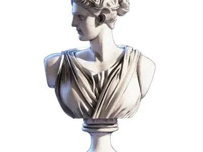Roman Girl Bust set 768 Low-poly 3D model