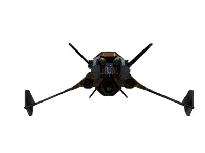 Sci Fi ship W-A-13 Low-poly 3D model