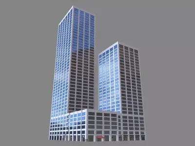 55 Spear Street Building San Francisco Low-poly 3D model
