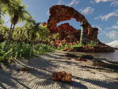 Beach Scene 3D model