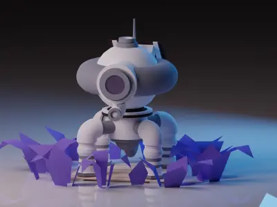 scifi robot 3D model from CGTrader