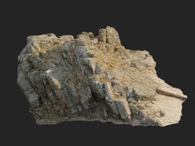 3d scanned rock cliff W 3D model