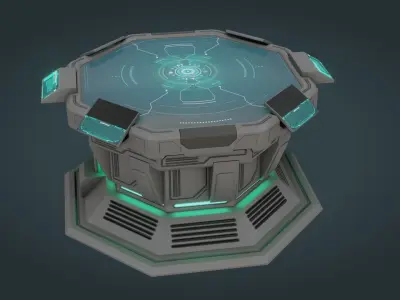 Sci-fi Work Bench - Game ready - PBR Low-poly 3D model