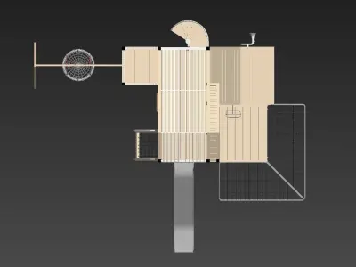 Children wooden playhouse playground 3D model