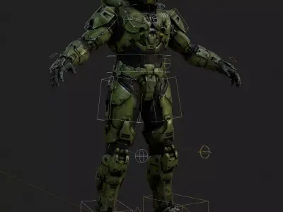 Master Chief 3D Model Halo Infinite Rigged PBR Blender FBX OBJ Low-poly 3D model