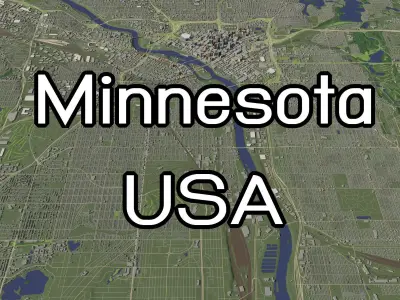 Minneapolis Minnesota USA - city and urban 3D model