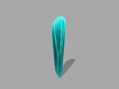 Crystal Set turquoise sword Low-poly 3D model