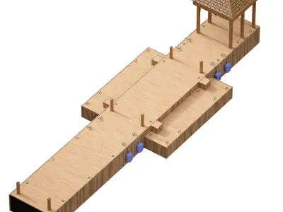 Wooden Pier 3D model
