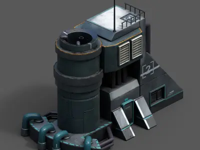 Scifi exterior skyscraper sci fi scifi cyberpunk bildings  Low-poly 3D model