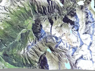 Mountain landscape Tieralplistock Alps Switzerland 3D model