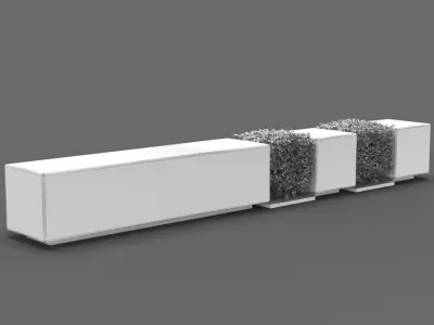 bench1102 planter bench 3D model