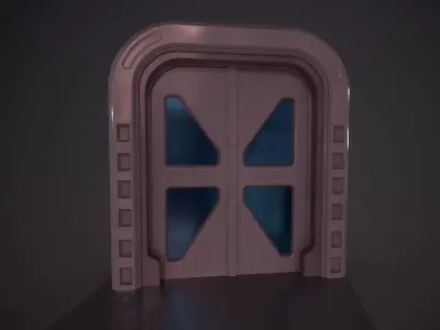 Sci Fi Door Low-poly 3D model