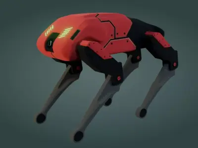 Sci-Fi Robot Dog - Game Ready - PBR Low-poly 3D model