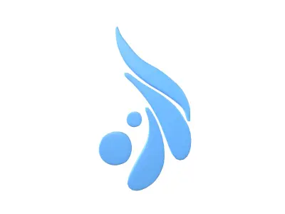 Wave Symbol v3 002 Low-poly 3D model