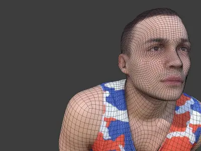 Basketball Player Posing Low-poly 3D model
