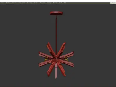 BURST CHANDELIER Low-poly 3D model