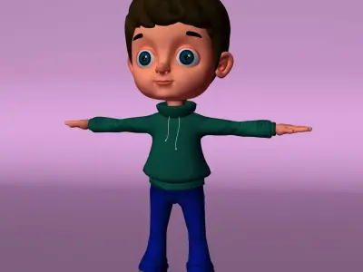 Boy3D cartoon boy Low-poly 3D model