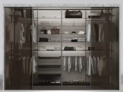 Velaria Sliding partition wardrobe system wardrobe clothes 3D model