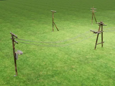 abandoned-street-lights-pack Low-poly 3D model