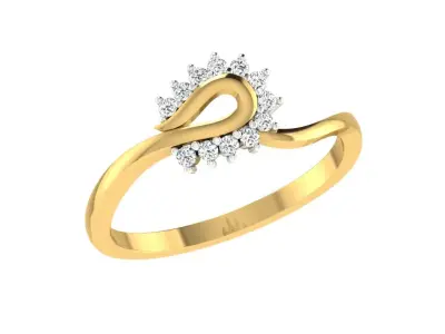 Women Ring  Render 3dm STL OBJ FBX Details 3D print model 16