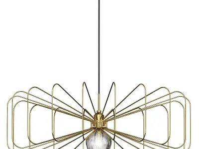 CRAWFORD gold pendant light 3D model