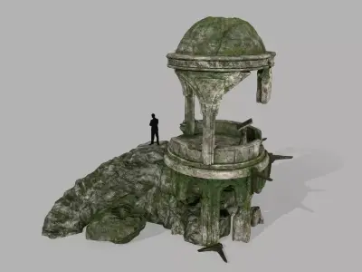 old temple  Low-poly 3D model