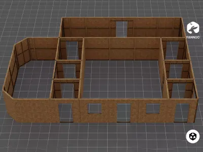 Modular - Construction Partition Walls - Unity Low-poly 3D model