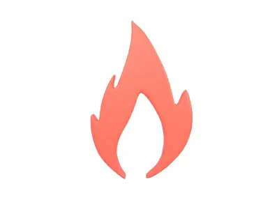 Fire Symbol v10 001 Low-poly 3D model