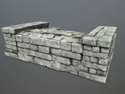 Ruin Stairs Low-poly 3D model