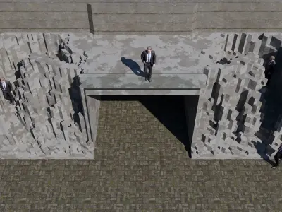 Futuristic stair for people to rest 3D model