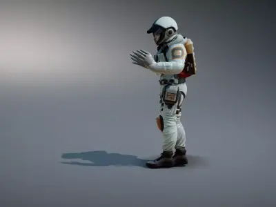 Calm Orbital Station Medic 3D Character Low-poly 3D model