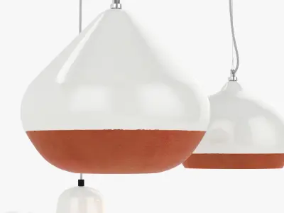 Terracotta Pendant Lights set Hand Eye Studio 3D model