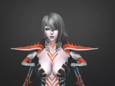 cyber girl w 3D model