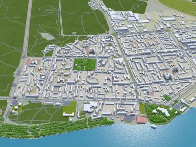 Tolyatti Russia 60km Low-poly 3D model