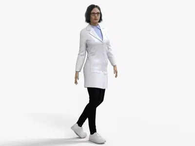 Female Doctor Rigged  Low-poly 3D model