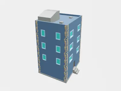 Low Poly Apartment Low-poly 3D model