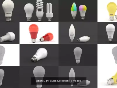 Smart Light Bulbs Collection 3D Model Pack