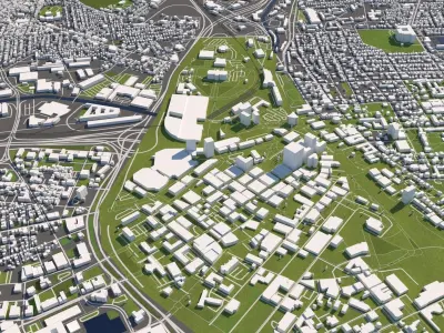 Providence Rhode Island USA 50x50km 3D model