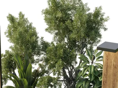 Urban Environment - Urban Furniture Bench with Plants Set 62  3D model