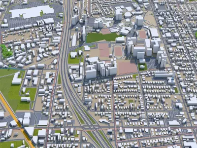 Santa Rosa California USA 30km Low-poly 3D model