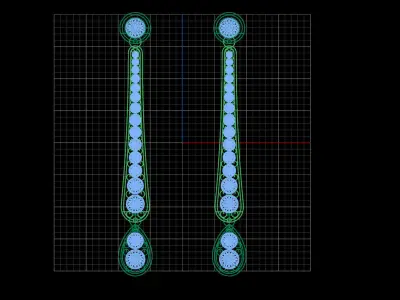 minimal long dangle earrings with round gemstone Free 3D print model