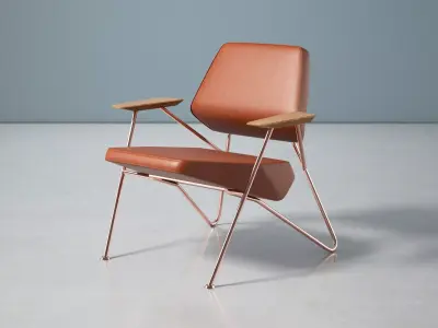 Polygon chair with legs and armrests 3D model