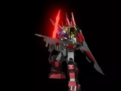 TheMechaNoid 8 gundam robot holding light 3D model
