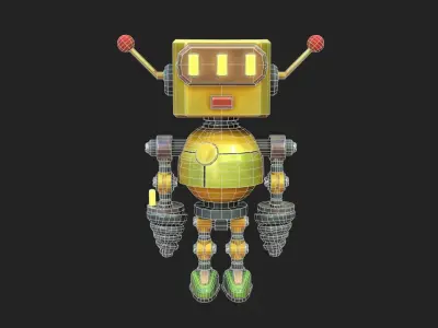 Stylized Robot 6 63 The Hot Low-poly 3D model