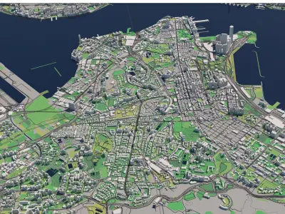 Hong Kong SAR China 30x30km 3D City Map 3D model