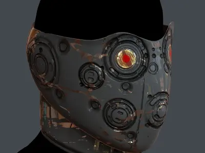 Gas mask helmet 3d model scifi Low-poly Low-poly 3D model Low-poly 3D model