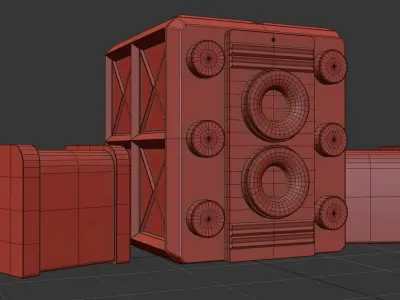 Stereo System Low-poly 3D model
